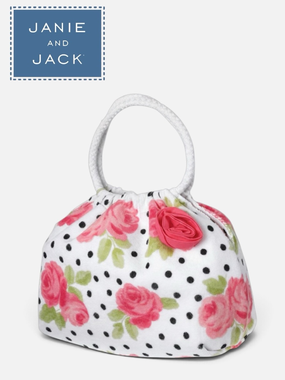 Janie and Jack Terry Tote Bag in Rosette Parisian Rose